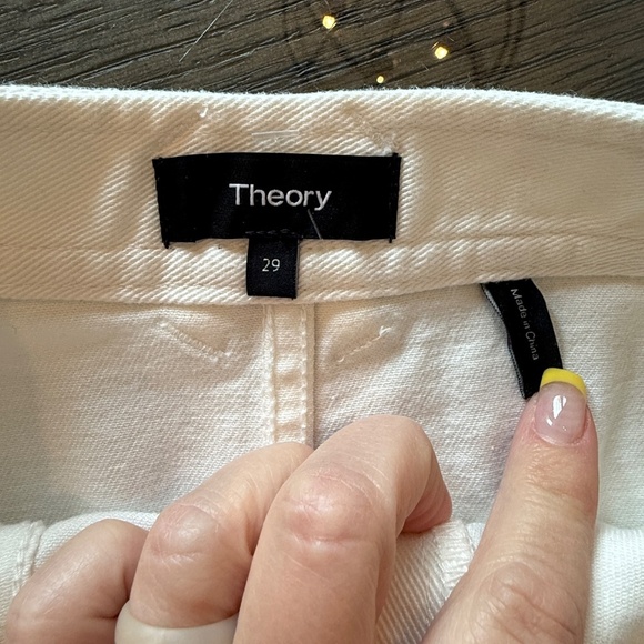 Theory Addison White Denim Mini Skirt 45500 - Picture 5 of 9